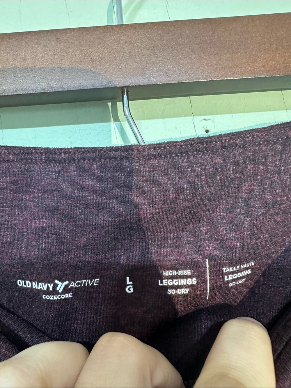 Old Navy active cozecore high rise leggings go dry burgundy large - Picture 2 of 2